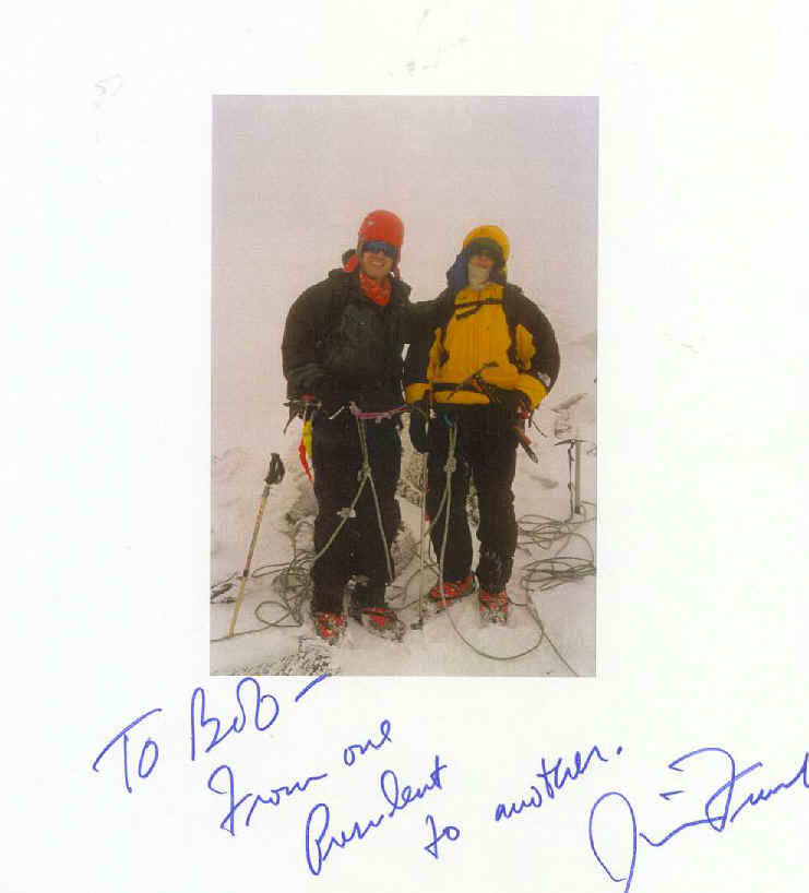 Al Gore and his young son on the summit of Mt. Rainier