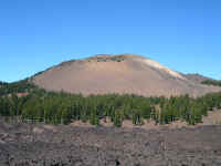 Belknap Crater from the east on the PCT - climb from the north on the right, descend 700' on the sand trails in the center