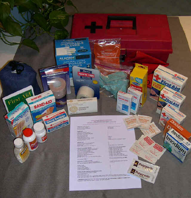 Types of materials for assembling several first aid kits