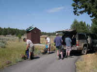Getting water from the well at the South Steens campground