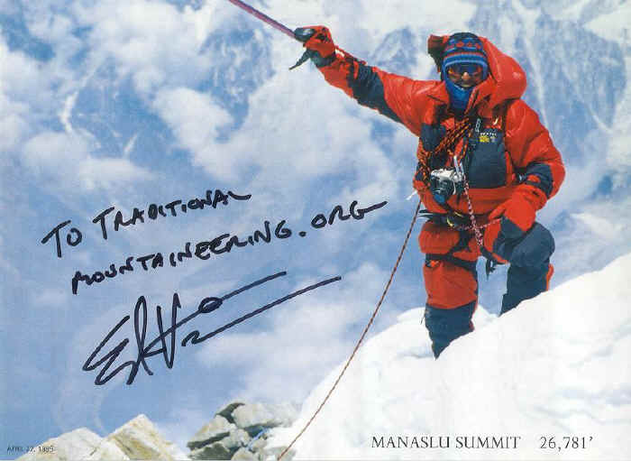 Ed Viesturs signs a poster for TraditionalMountaineering