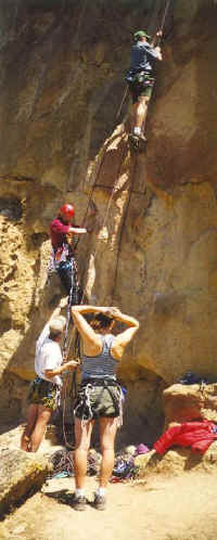 Traditional climbing practice at Smith Rock